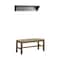 Alaterre Furniture Newport 40" Coat Hook with Shelf and Rush Bench Set ANNP042971 - alternate 3